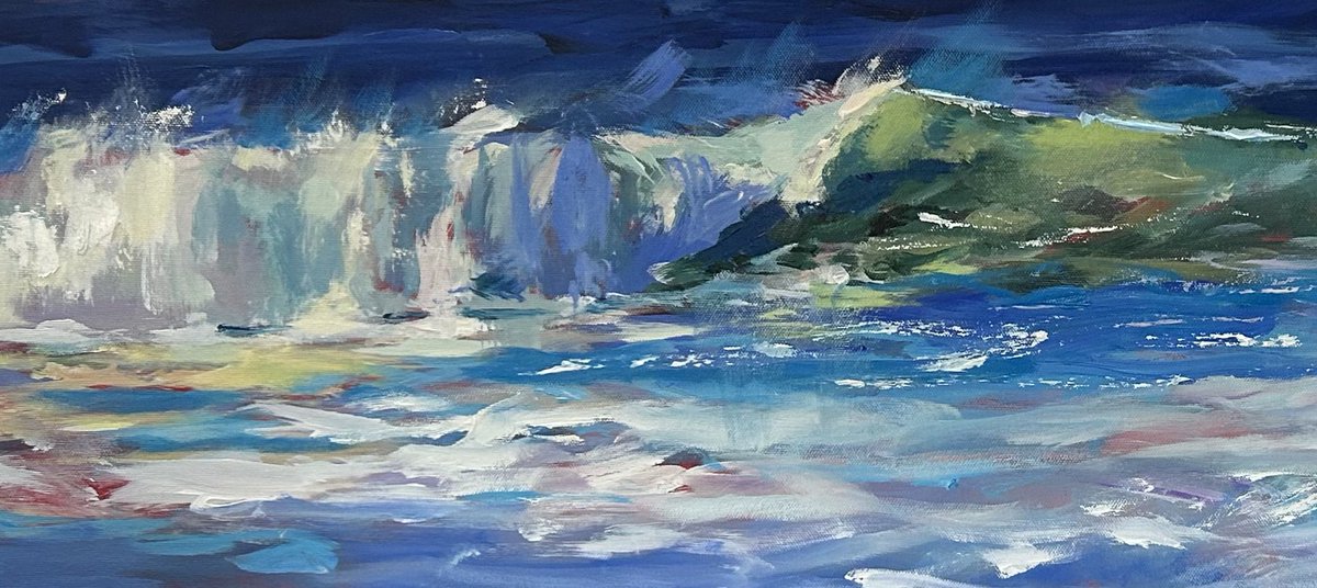 RayBrilliArt's tweet photo. Sea Spray 13- oil on canvas .40”x 10” https://t.co/sEdMpM9IMx available now https://t.co/oJcRDsMsSa