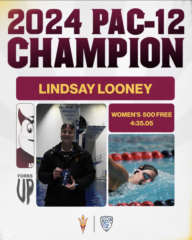 For the third time of her career, <a href="/Looney_LJ/">Lindsay Looney</a> is a Pac-12 Champion AND she repeats as the 500 free conference champion! 🔱

It is just the beginning! 🥹

#ForksUp /// #O2V