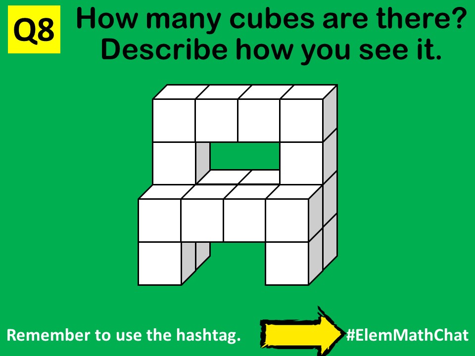 All the way to... Q8 Q8 How many cubes are there? Describe how you see it. #ElemMathChat