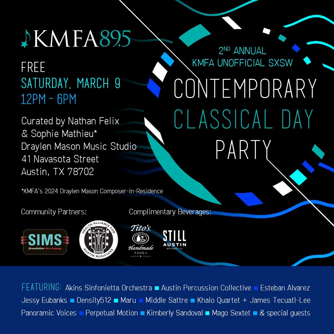 We’re on again! SXSW Showcase 2024. If you have not seen these kids perform, this is the event to do it. We’ll be playing at KMFA’s contemporary Classical Party March 12th at noon, FREE!!! @AISDArts @AkinsAISD @AkinsAHA @AkinsHSFineArts @String_Booster @mrsjendawson