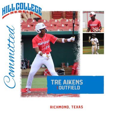 Tre Aikens (@aikenstre) on Twitter photo More than blessed to announce my commitment to Hill Junior College. I give all glory to God and I can’t thank my family and coaches enough. #AGTG
<a href="/HillCollege/">Hill College</a>
<a href="/RecruitMETx/">METx Recruiting</a>
<a href="/GRHSBaseball/">George Ranch Baseball</a>
<a href="/adamdunn_44/">Adam Dunn</a>
<a href="/chris_schultea/">Chris Schultea</a>
<a href="/kyle_holle/">Kyle Holle</a> More than blessed to announce my commitment to Hill Junior College. I give all glory to God and I can’t thank my family and coaches enough. #AGTG
<a href="/HillCollege/">Hill College</a>
<a href="/RecruitMETx/">METx Recruiting</a>
<a href="/GRHSBaseball/">George Ranch Baseball</a>
<a href="/adamdunn_44/">Adam Dunn</a>
<a href="/chris_schultea/">Chris Schultea</a>
<a href="/kyle_holle/">Kyle Holle</a>