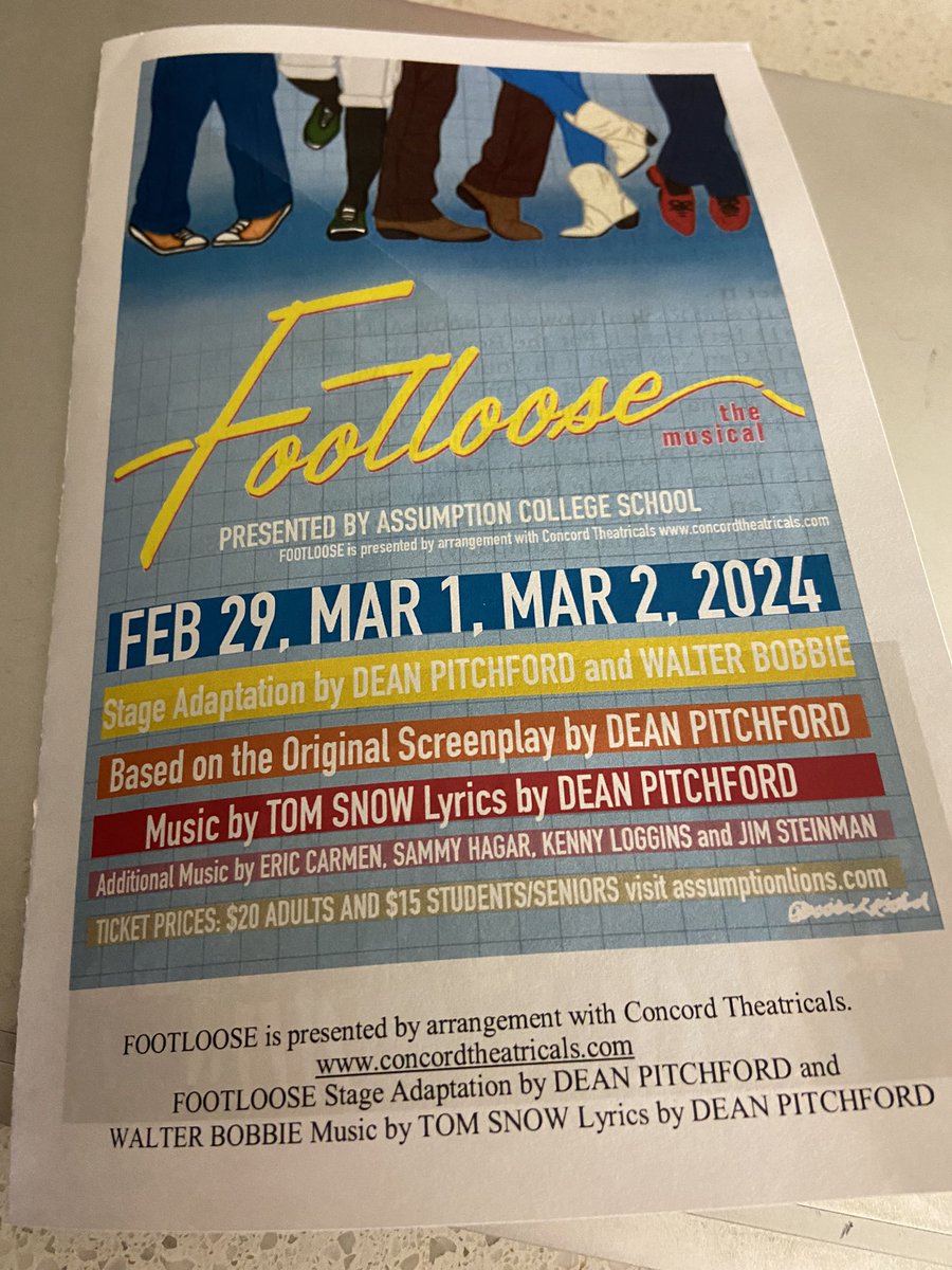 Mrs Perkins (@mrs_m_perkins) on Twitter photo Congratulations to the entire cast and crew of Footloose on an INCREDIBLE opening night! Your hard work, dedication, and love for the show was evident! Amazing! Bravo! 🙌🙌👏👏 <a href="/assumptionlion/">Assumption CS</a> Congratulations to the entire cast and crew of Footloose on an INCREDIBLE opening night! Your hard work, dedication, and love for the show was evident! Amazing! Bravo! 🙌🙌👏👏 <a href="/assumptionlion/">Assumption CS</a>