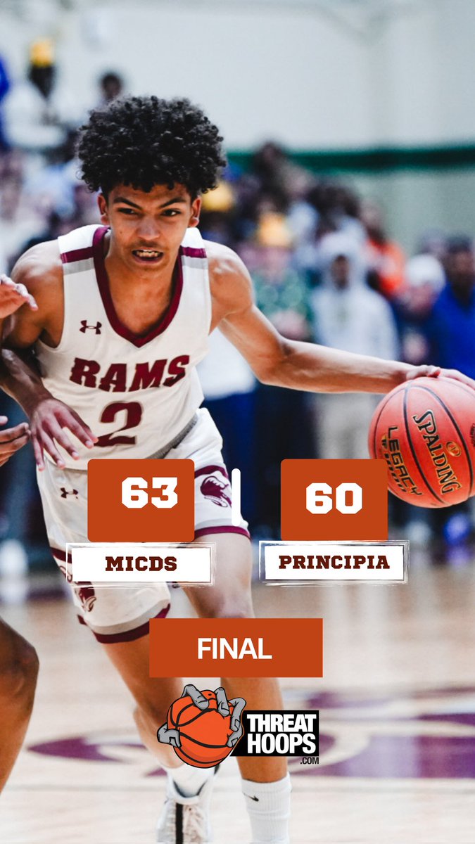 @MICDSAthletics 63, Principia 60, FINAL - MICDS: Clemons 28 (4-3️⃣🏀💦), Schwartz 11; PRINCIPIA: Edwards 15, Coleman 14 #ThreatHoops instagram.com/reel/C39I3CXs5…