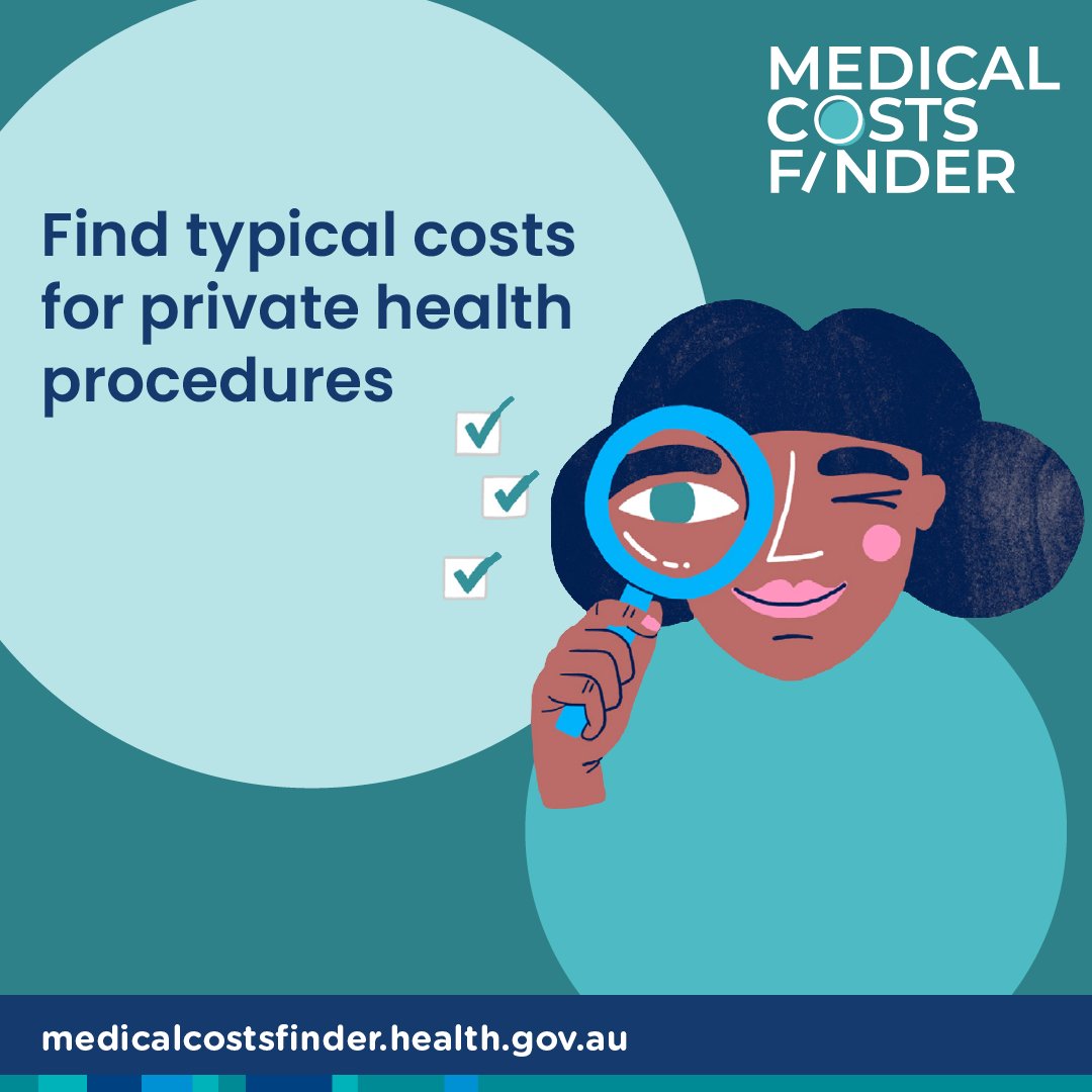 Have you got a private medical procedure coming up?

Use the #MedicalCostsFinder website to find the typical costs for common services & get help to plan & prepare for your medical bills. 

Visit 💻 medicalcostsfinder.health.gov.au for more information