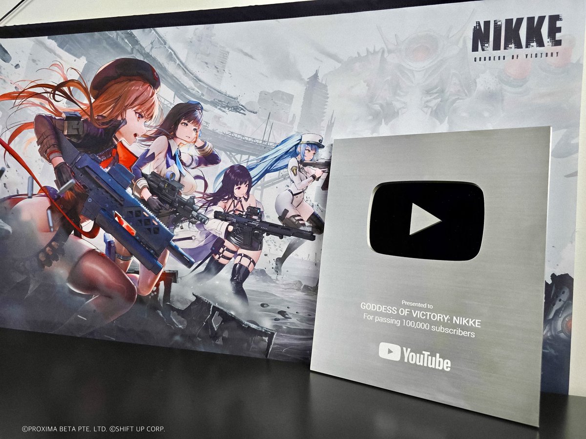 【YouTube Follower Milestone】 Dear Commanders, we have exceeded 100K subscribers on our YouTube channel! 🎉 We received a silver plaque as a commemorative reward! 🌟 Thank you and we look forward to bringing you more exciting content! ❤️ 🔗: youtube.com/c/NIKKEEN #NIKKE