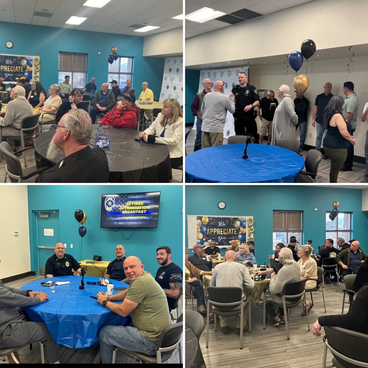 chiefjasonpotts's tweet photo. Yesterday, we had our first Retiree Appreciation Program breakfast - first of many. We were honored to have our past & present. Our retirees mean a lot to us & are a bridge to the past 👊.The longest tenured retiree was Lt Pat Stewart #P129. We are all going to #retire someday 🤙 https://t.co/WWHJtNE9rh