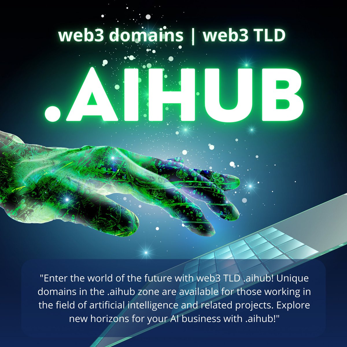 AI_TLD's tweet photo. 🚀 Step into the future with the web3 domain .aihub! 🤖 Domains in the .aihub zone are specifically designed for AI professionals and their projects. 💡 Expand the boundaries of your AI research with .aihub!
✅ https://t.co/ajIF0olF6D
#AI #Web3 #Tech #AIhub #AINames #ArtificialInteligence #AIdimains #Web3Names #web3domains #freename #Domain #domainname