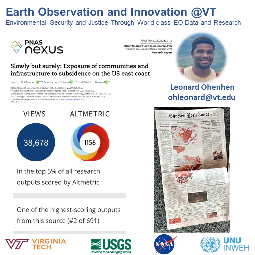 Manoochehr Shirzaei (@shirzaei) on Twitter photo Chances are, you've come across this paper by my Ph.D. student, Leonard (<a href="/Leonardgeol/">Leonard Ohenhen</a>) in <a href="/PNASNexus/">PNAS Nexus</a>, made it to front page of <a href="/nytimes/">The New York Times</a>. Initially dismissed by <a href="/ScienceAdvances/">Science Advances</a> with a reviewer labeling it "GIS exercise." Underlying lesson resonates profoundly: never allow a Chances are, you've come across this paper by my Ph.D. student, Leonard (<a href="/Leonardgeol/">Leonard Ohenhen</a>) in <a href="/PNASNexus/">PNAS Nexus</a>, made it to front page of <a href="/nytimes/">The New York Times</a>. Initially dismissed by <a href="/ScienceAdvances/">Science Advances</a> with a reviewer labeling it "GIS exercise." Underlying lesson resonates profoundly: never allow a