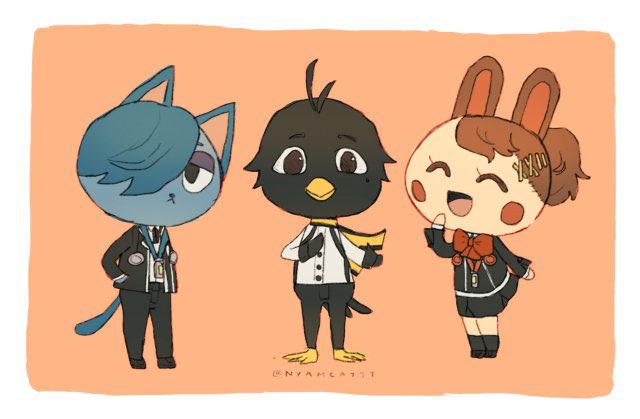 「reposting this persona 3 x animal crossi」|nyamのイラスト