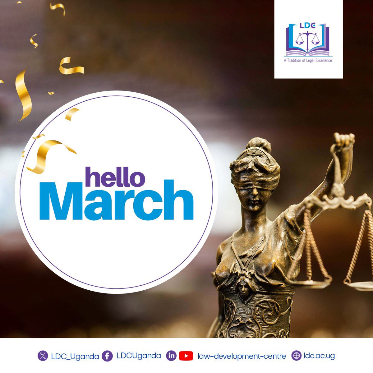 Let’s embrace the happy new month of March with agility , hope and a heart full of dreams. Believe you can and you will be there - @DirectorLDC . #LDCUgCT