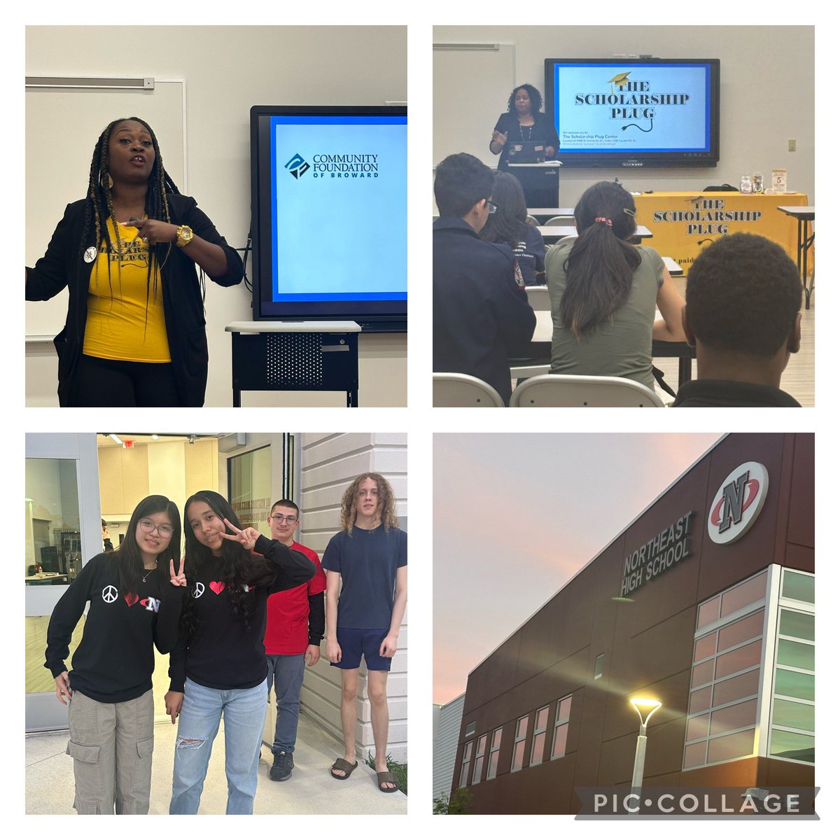 Much happening at Northeast! MIT & NE Alumn spoke to Ss about his journey to MIT, math, CS, & his career! Then Scholarship Night with @shedlycasseus & Miss Maggie on a lovely evening with the best magnet ambassadors! @Canes_Principal @Hurricane_AP @JRickardsMiddle @PBMSNation