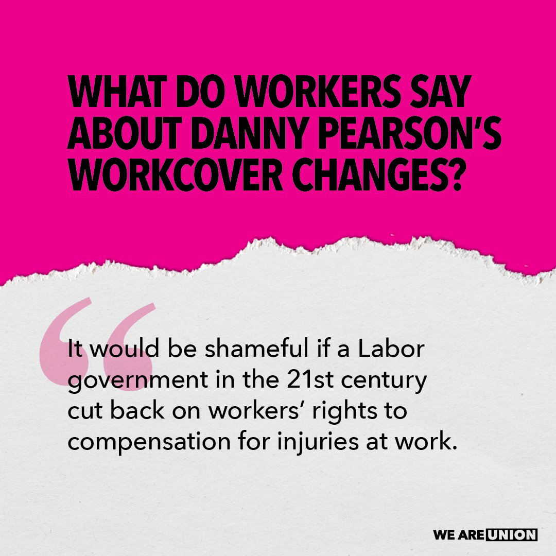 This worker is right - it would be shameful. Time to admit you got it wrong and scrap these WorkCover changes @DannyPearsonMP. #springst