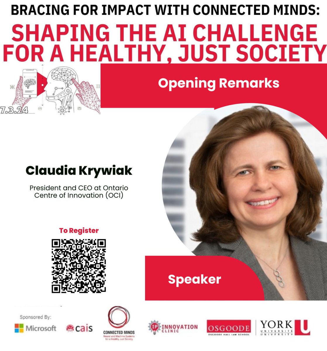🌟 Spotlight on Claudia Krywiak, who will be speaking at the upcoming Bracing for Impact with Connected Minds conference on March 7th at OneEleven in Toronto! Registration closing soon. Secure your spot.  Register and view the agenda here: yorku.ca/research/cais/…