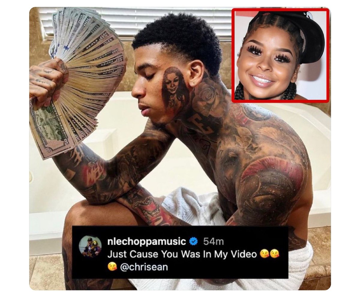 SignTheArtist's tweet image. NLE Choppa got a picture of Chrisean Rock on his face