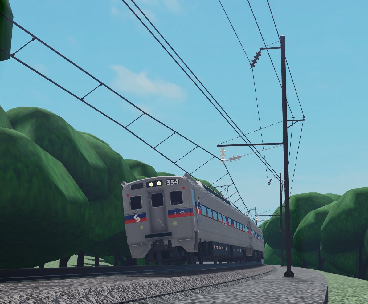 ObviouslyBobby's tweet photo. Original Reading RR Style catenaries being installed on the Warminster Line add-on to the #SEPTA Train Simulator on Roblox 🛤️

Release date coming soon!

(@BuilderAtWork_ inspired!)
#Roblox #RobloxDev https://t.co/iPr1Kcq8j4