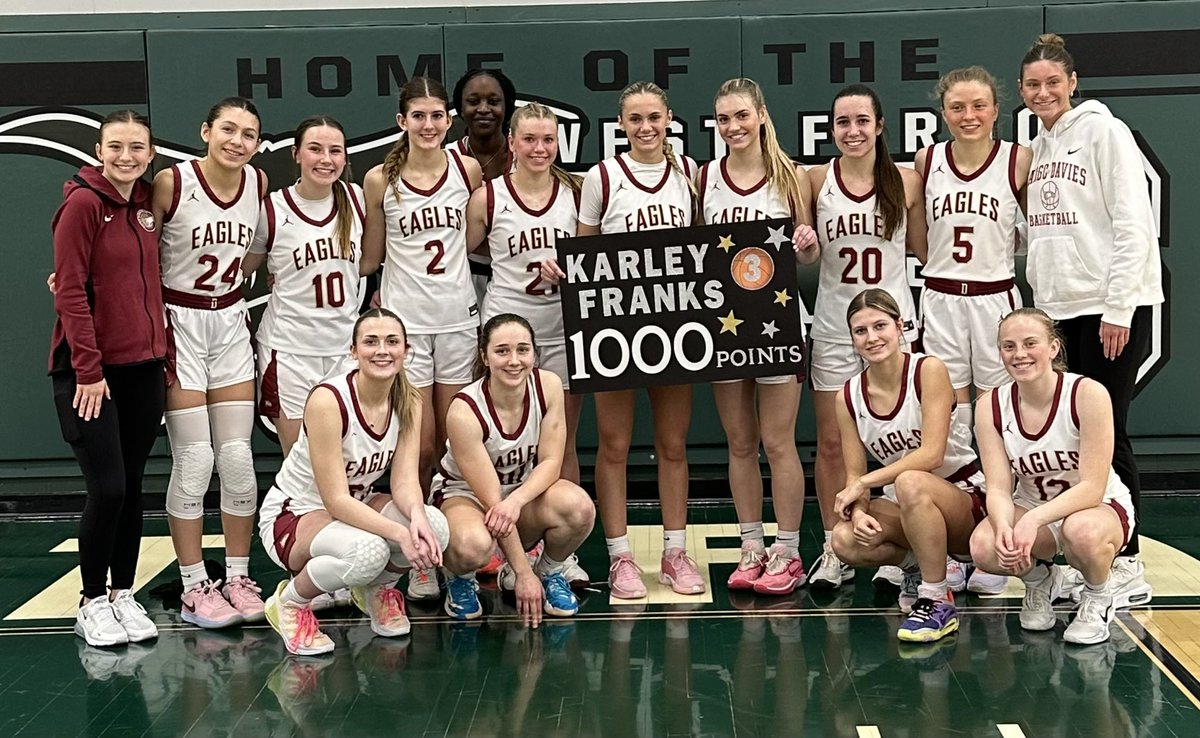 Davies GBB (@daviesgbb) on Twitter photo Congratulations <a href="/KarleyFranks/">Karley Franks</a> on becoming the 9th Davies GBB player to reach the 1000 point milestone!
❤️🦅🏀 Congratulations <a href="/KarleyFranks/">Karley Franks</a> on becoming the 9th Davies GBB player to reach the 1000 point milestone!
❤️🦅🏀
