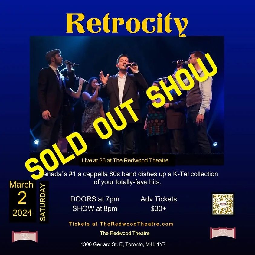 Saturday night's show at the Redwood Theatre in Toronto is SOLD OUT. If you have tix already, see you then! If you don't, catch you next time!