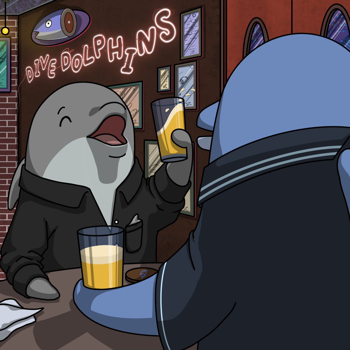 Dive Dolphins is for those in web3 that enjoy going out, meeting new people, and building authentic connections.

Starting with a flagship bar in NYC this summer.

Each of our Dolphins unlocks events and experiences throughout the Dive Network that make the web3 community more