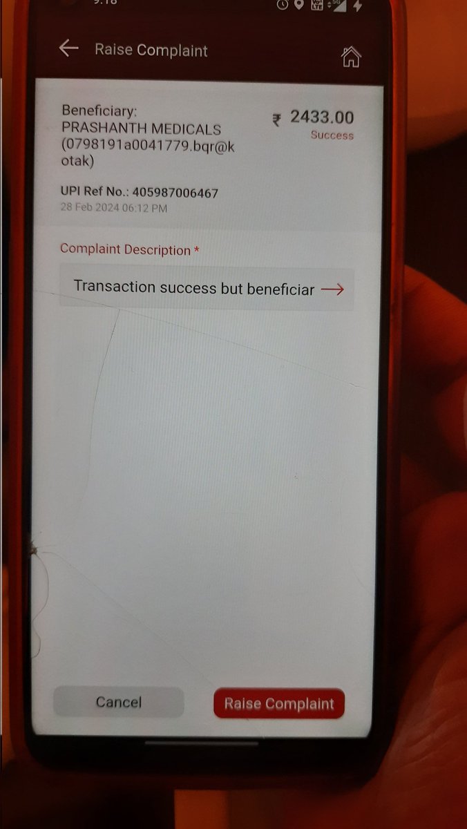 Last Three days I'm trying to raise complaint through the mobile against transaction success but receiver has not received the money and also we haven't received any messages for debit. But Money was debited from my account. Kindly help us to get refunded. @IPPBOnline