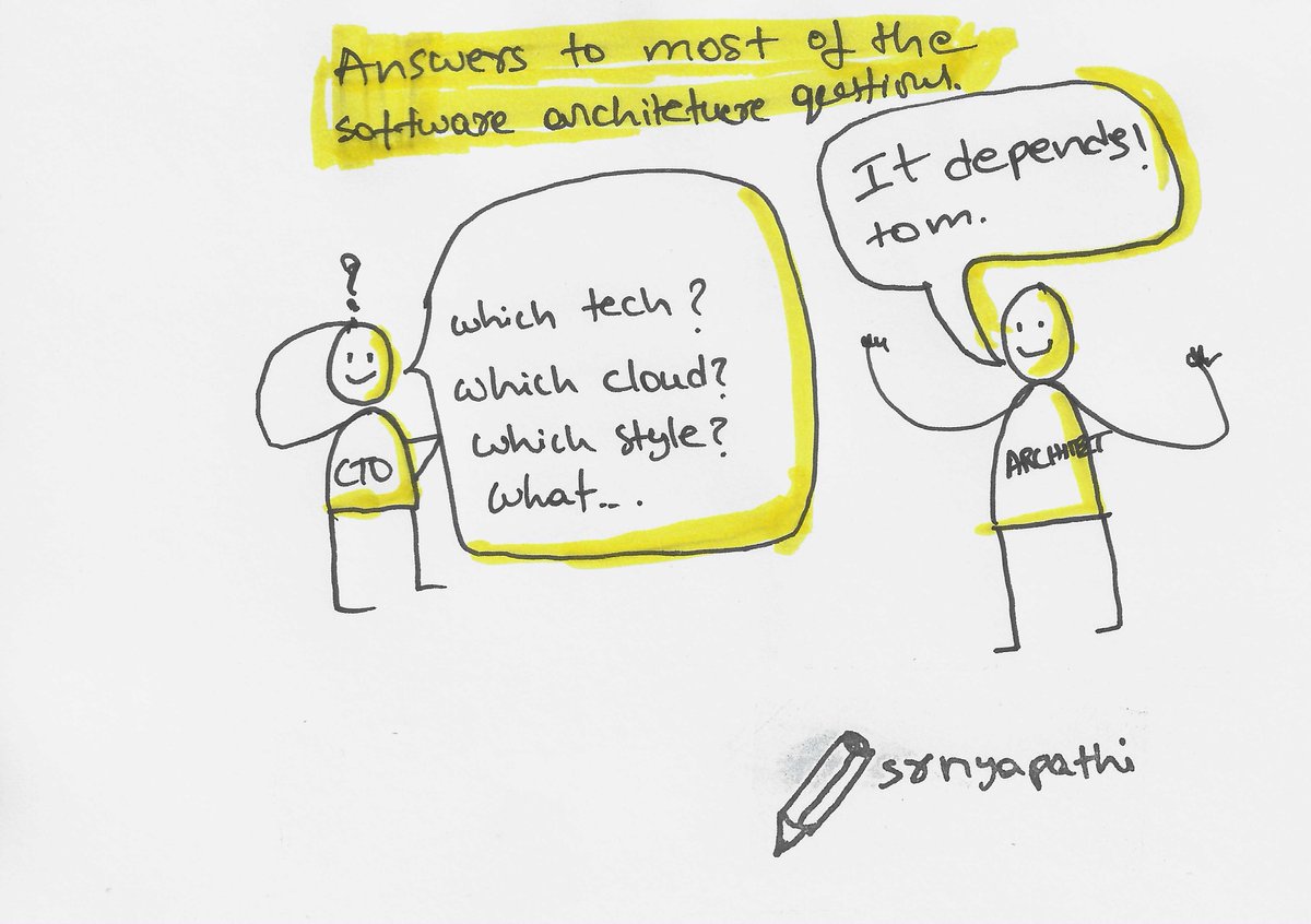sivaramnyapathi's tweet image. Software architecture is a fascinating field that is both simple and complicated.

The answer to most questions is &quot;it depends,&quot; and many decisions are out of our control.
#Shivaa #Architec #microservices