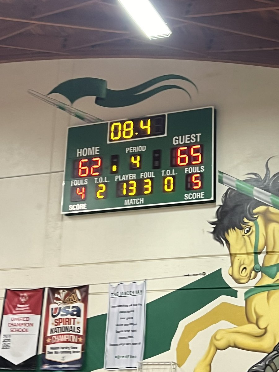 Centennial timeout 
Lancers down 3