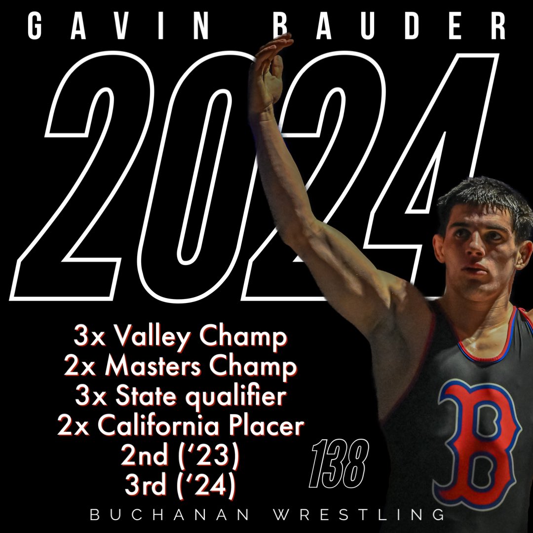 He’s a senior at 138 lb, a grinder, one of our hardest working athletes, a top 3 California State placer and he is uncommitted. If you are looking for a great addition to your program, Gavin Bauder should be on the list 😎