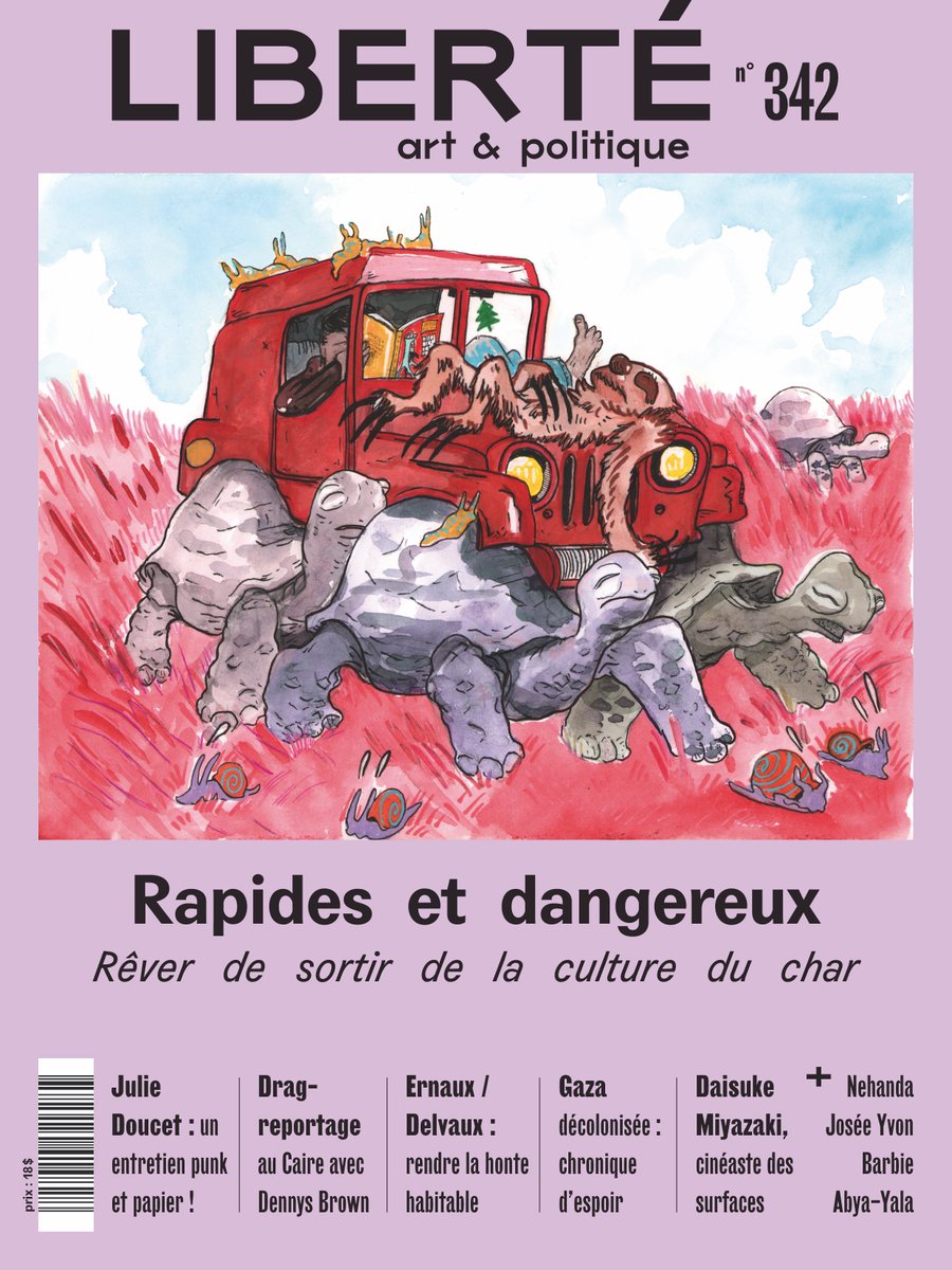 🚦 NOUVEAU NUMÉRO🚦

Notre équipe se penche sur la fascination, l’abdication devant cette machine qui nous aliène en nous promettant la libarté.

DISPONIBLE EN LIBRAIRIE DÈS LE 5 MARS 2024

📬 revueliberte.ca/abonnement

Illustration de la couverture: Xavier Cadieux
