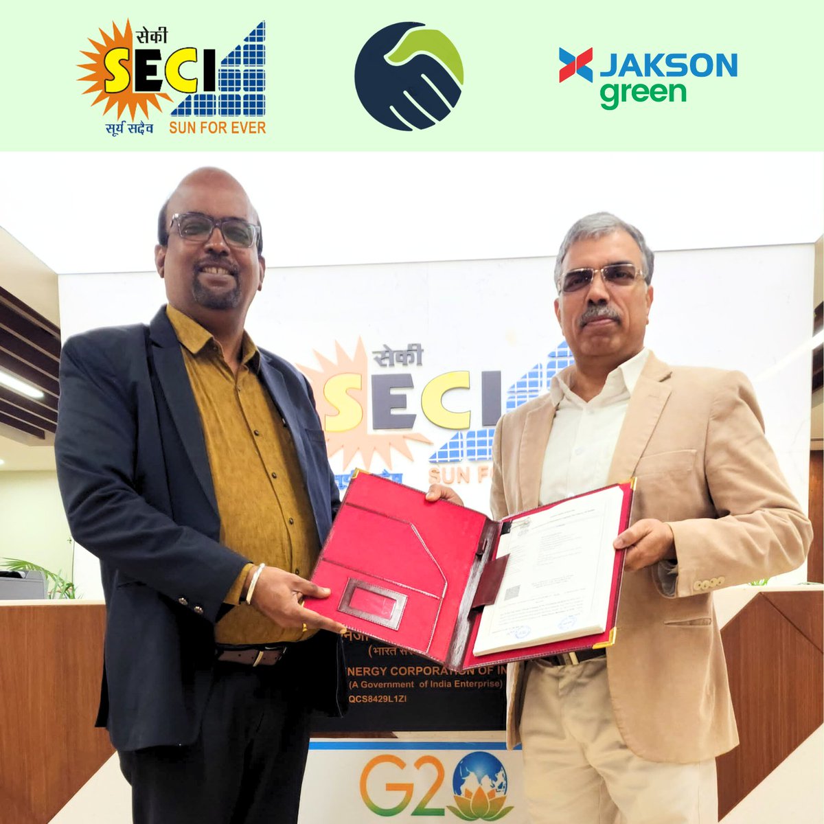 JaksonGreen's tweet image. Delighted to announce signing our first #PPA with @SECI_Ltd for a utility-scale #solarPVproject! This landmark agreement solidifies #JaksonGreen&apos;s position as a key IPP in India&apos;s growing RE sector.
#SECI #Sustainability #CleanEnergy #SolarPower #GreenEnergy #EPC #GreenFuture