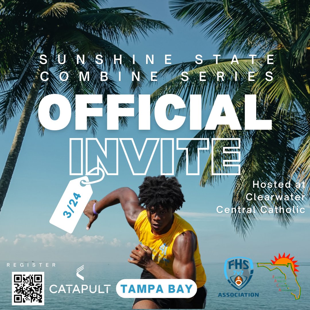 <a href="/Titus_R44/">Titus Rasmussen</a> you have an Official Invite to the Sunshine State Combine Series at Clearwater Central Cath. on Mar 24th. Catapult Verified Data w/Catapult GPS, &amp; unique stat capture that colleges coaches want. Scouts on hand. Reserve your spot today. fhs7v7a.sportngin.com/register/form/…