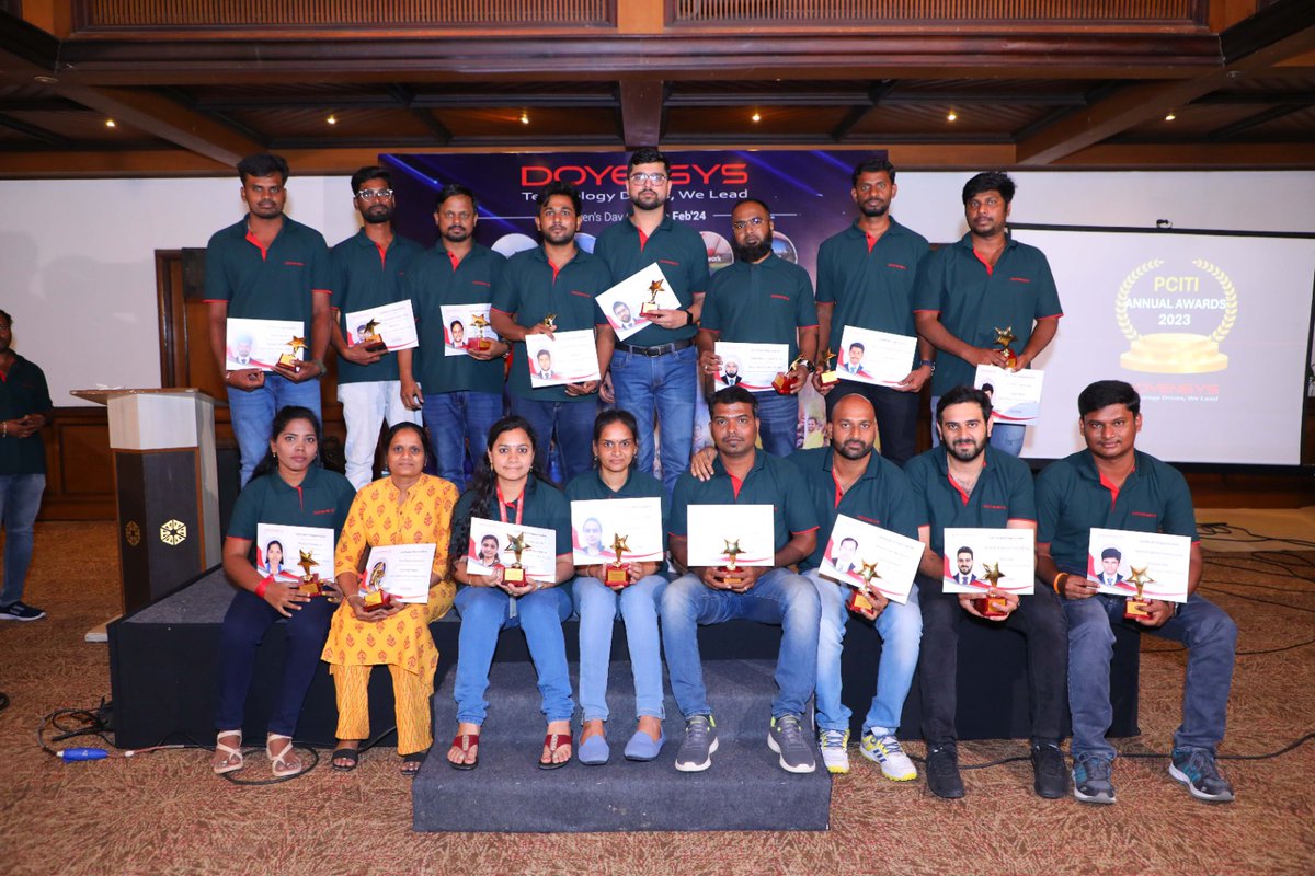 Celebrating Success: Meet the winners of the PCITI(Passion, Commitment, Integrity, Teamwork and Innovation) Annual Awards 2024 at Doyensys! Join us in congratulating these talented individuals for their outstanding achievements across various categories.

#PCITIAwards #Doyensys