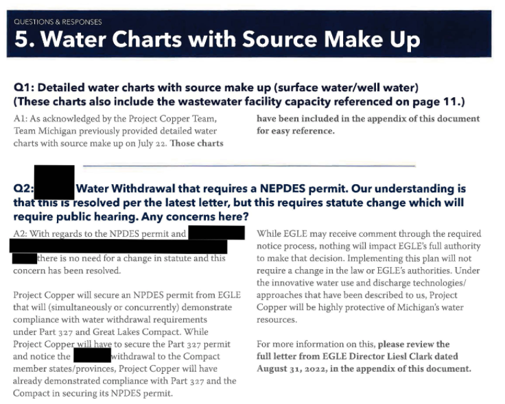 StopLeaping's tweet image. The Eagle megasite planned to use millions of gallons of water daily.

However, #EGLE promised to ignore concerns raised during  permitting.

"While EGLE may receive comments through the required notice process, nothing will impact EGLE's full authority to make that decision"