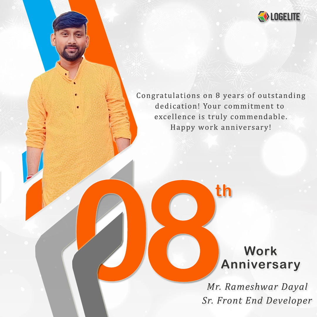 LimitedLogelite's tweet image. A hardworking and committed person like you is the pride of our company. Congratulations ⭐
𝐑𝐚𝐦𝐞𝐬𝐡𝐰𝐚𝐫 𝐃𝐚𝐲𝐚𝐥 on completing your 𝟖𝐭𝐡 𝐰𝐨𝐫𝐤 𝐚𝐧𝐧𝐢𝐯𝐞𝐫𝐬𝐚𝐫𝐲 with us.
logelite.com
#logelite
#frontdeveloper #development #design #uiux #Lucknow