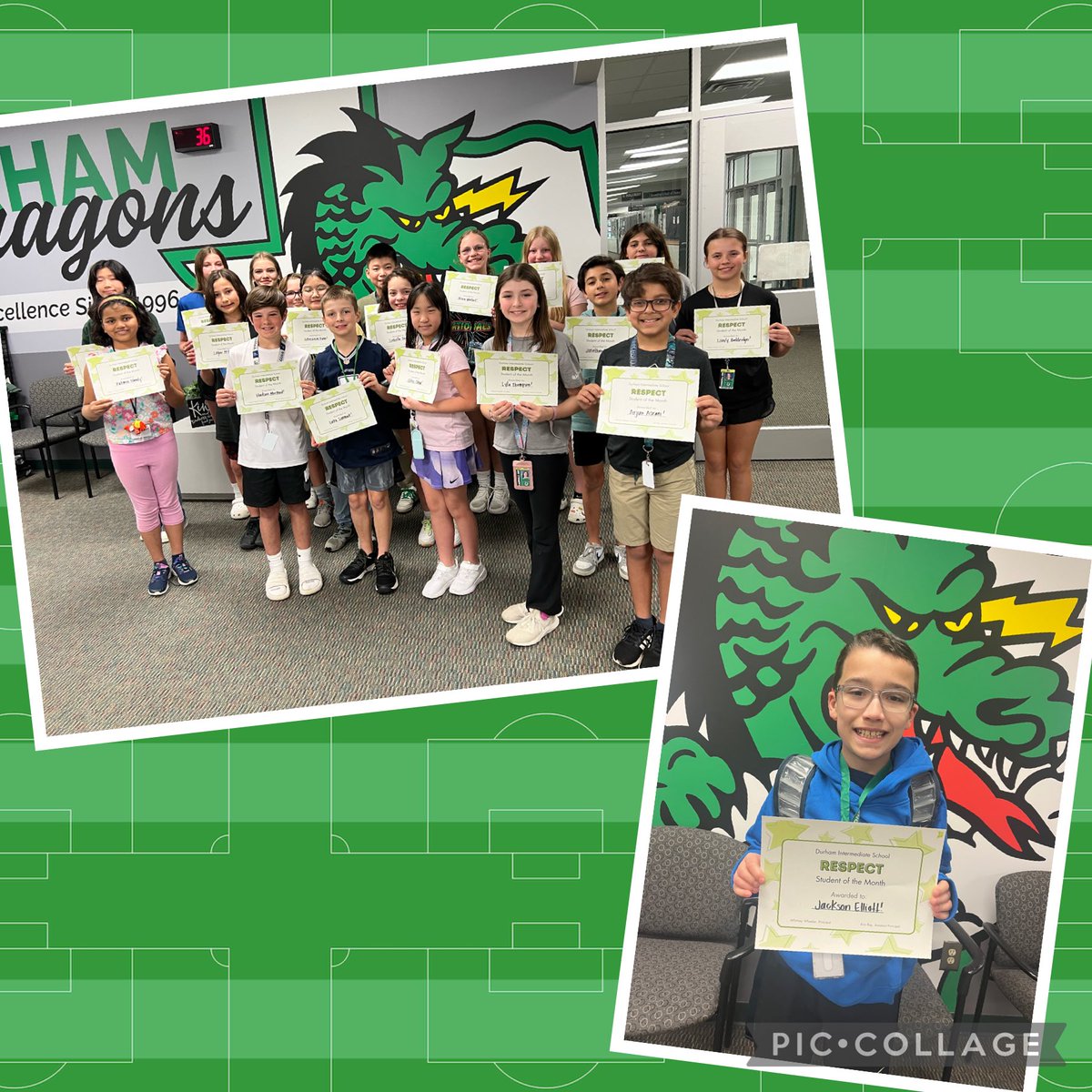 Congratulations to our @durham_dragon students of the month for February! These students represent RESPECT and were recognized for showing care and consideration for others. #DragonProud #InspireExcellence #youbelonghere