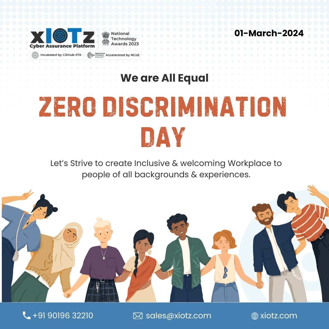 xIotz wishes you Zero Discrimination Day, we reaffirm our dedication to creating inclusive workplace policies that empower every employee to thrive without discrimination.

We are all together

#workplaceequality #inclusivepolicy
#diversityandinclusion #ZeroDiscriminationDay