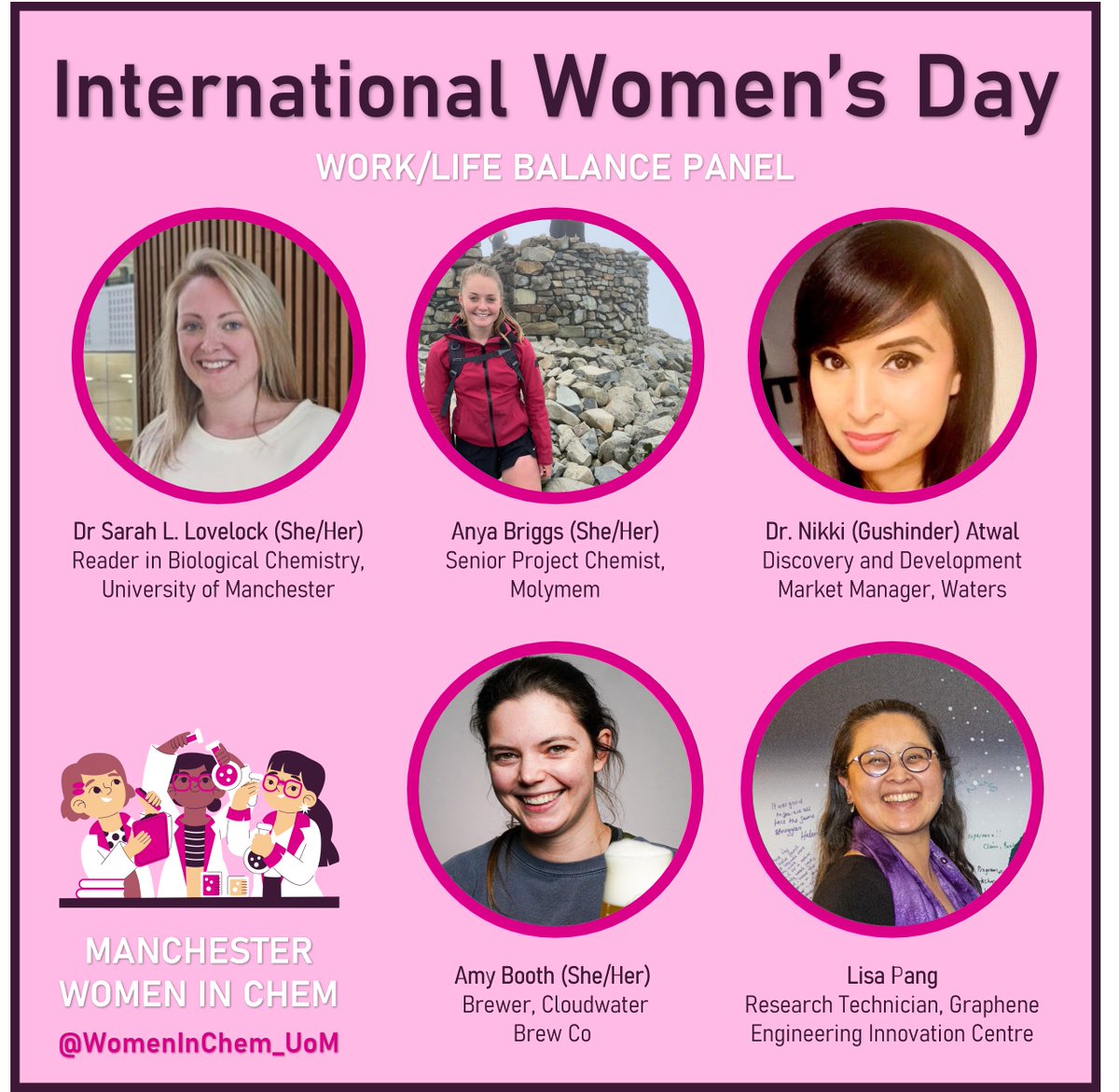 Meet the first of our IWD panels. Our speakers will be focusing on the topic of work/life balance, talking about their varied careers and taking questions from the audience 👩‍🔬👩‍💻🍺 Come along to hear more about their journeys. Sign up in bio! #IWD2024