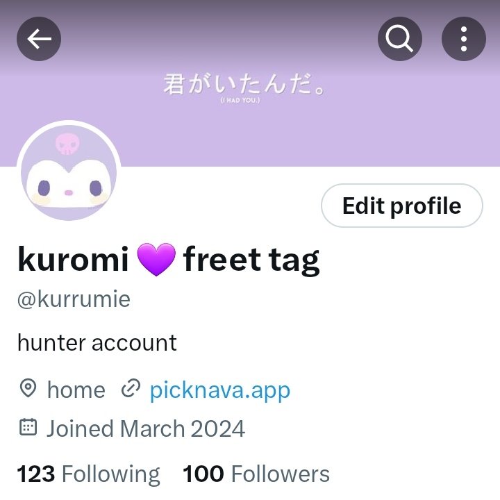 kuromi 💜 freet tag tweet media