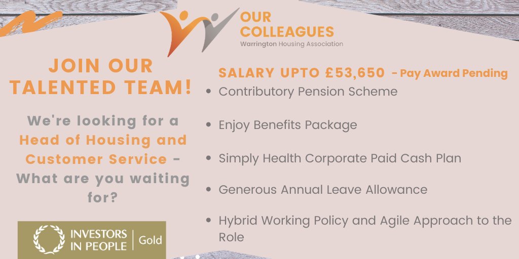 Warrington Housing Association (@whaorguk) on Twitter photo We're #hiring ! We are seeking a Head of Housing and Customer Service to join our team.
Apply now: bit.ly/49Rgyl6
@HDN_UK
<a href="/placeshapers/">PlaceShapers</a>
<a href="/CommunityHsg_NW/">Community Housing Partnership</a>
<a href="/housingdigital_/">Housing Digital</a>
<a href="/JobsInHousing/">JobsInHousing</a>
<a href="/24housingjobs/">24housing Jobs</a>
<a href="/Jobs4HousingUK/">Jobs4HousingUK</a>
#Warrington #JobAlert We're #hiring ! We are seeking a Head of Housing and Customer Service to join our team.
Apply now: bit.ly/49Rgyl6
@HDN_UK
<a href="/placeshapers/">PlaceShapers</a>
<a href="/CommunityHsg_NW/">Community Housing Partnership</a>
<a href="/housingdigital_/">Housing Digital</a>
<a href="/JobsInHousing/">JobsInHousing</a>
<a href="/24housingjobs/">24housing Jobs</a>
<a href="/Jobs4HousingUK/">Jobs4HousingUK</a>
#Warrington #JobAlert