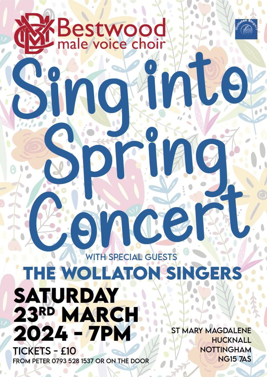 It’s time to Sing into Spring! 
We hope you can join us at our next event on Saturday 23rd March <a href="/StMMHucknall/">St Mary Magdalene</a> 
#SpreadTheWord #choralhour