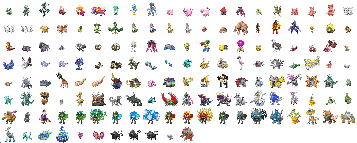 kingofthexroad5's tweet image. As it stands, I have a sprite made for every Mon and form from Gen 9, with Back sprites coming along nicely.
Many of these are probably not final, and Tbh I'd appreciate feedback on them.
Ill be looking now at ways to separate them individually so stand by.
TY for supporting💚