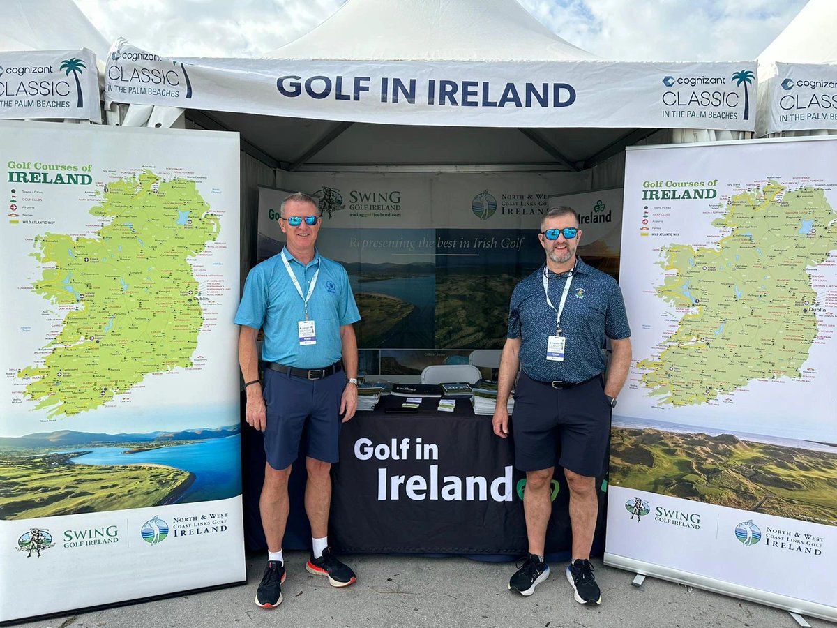 Great day yesterday for Day 1 at the 2024 @the_cognizant . If you are attending the event over the weekend call to the Irish stand to see us 🇮🇪 🇺🇸 @IrlLinksGolf @Failte_Ireland #cognizantclassic #pgatour #golfireland #ireland #golftravel #golfvacation #golftournament
