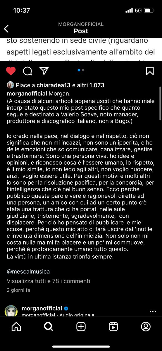 Dubbiosismo's tweet image. Vorrei dare risalto e valore culturale al gesto di Morgan.

Perché un Paese polarizzato e paralizzato nell’Ostilità (grazie @boni_castellane per il termine epocale) che usa la Querela per non dialogare, ha bisogno di un grande ritorno allo “scusa”. 

@InArteMorgan @Meta_Morgan
