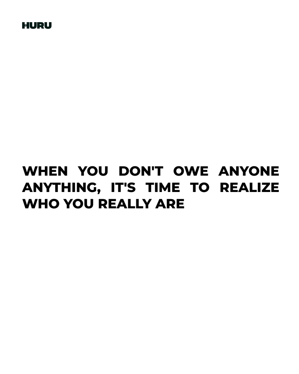 HURUbackpack's tweet photo. When you don't owe anyone anything, it's time to realize who you really are https://t.co/9zlMsdSUhG