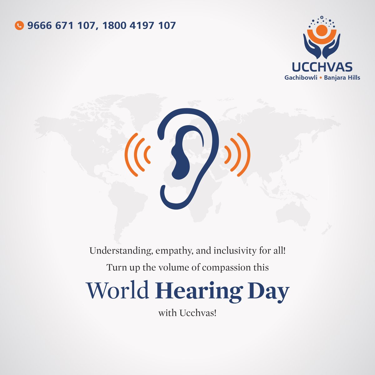 Today, we stand in solidarity with millions worldwide on WorldHearingDay. At Ucchvas, we're committed to promoting healthy hearing and communication for all. Let's raise awareness, spread knowledge, and support those with hearing impairments.  

#UcchvasCares #HealthyHearing