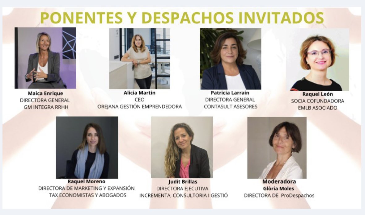Evento gratuito. Organiza @ProDespachos – Mesa redonda online: “Desafíos y barreras de las mujeres en los despachos profesionales: hacia una igualdad real”. #igualdadgenero #8m
🗓️04/03/2024 
🕒11:00 am
🖥️Online
¡Te esperamos!
prodespachos.com/eventos/organi…