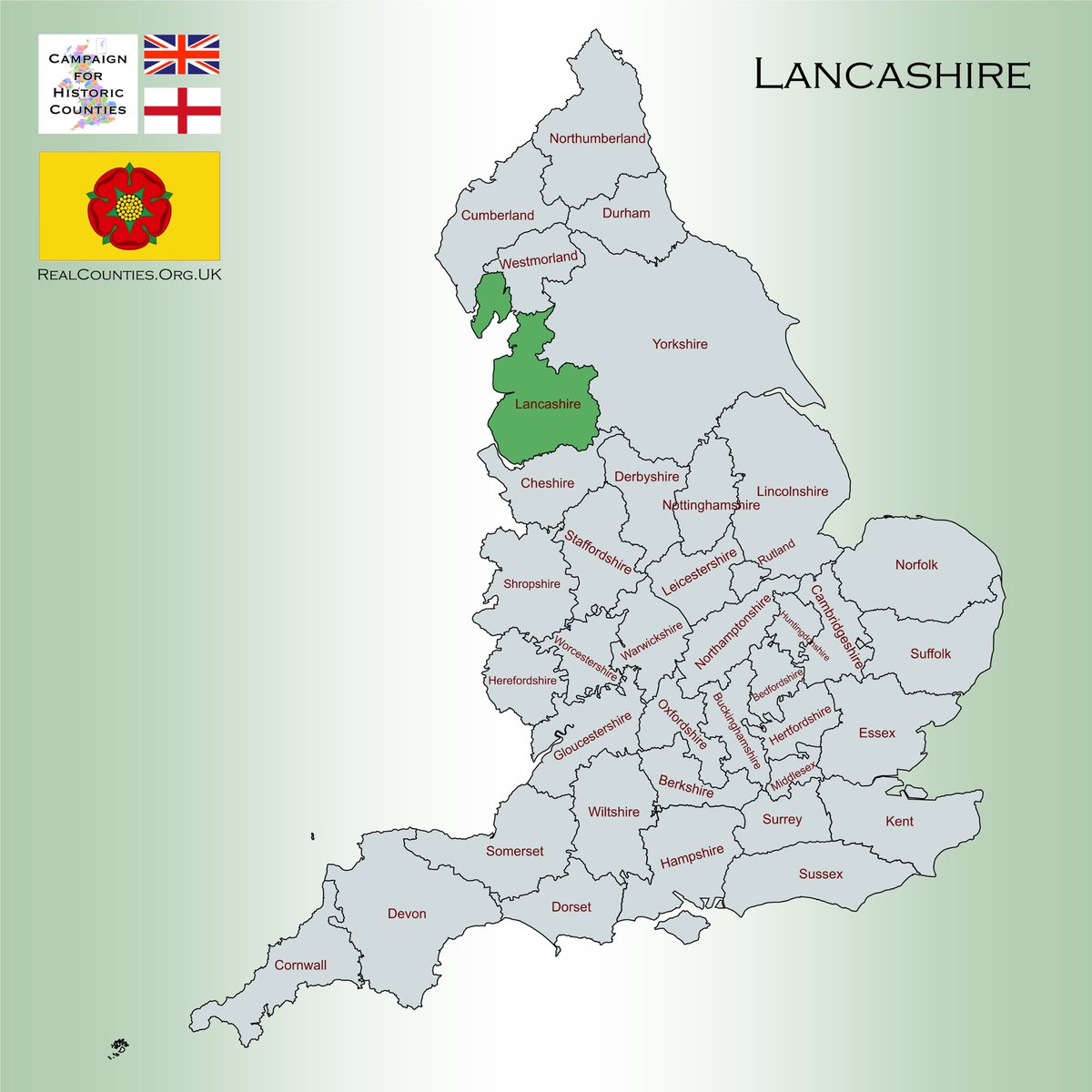 The County Palatine of #Lancaster is a shire along the Irish Sea Coast. The County of Lancaster was first recorded in 1168 under King Henry II. #Lancashire stretches from the River Mersey in the south to the Furness Fells in the north. 🇬🇧 #HistoricCounties | #RealCounties 🏴󠁧󠁢󠁥󠁮󠁧󠁿