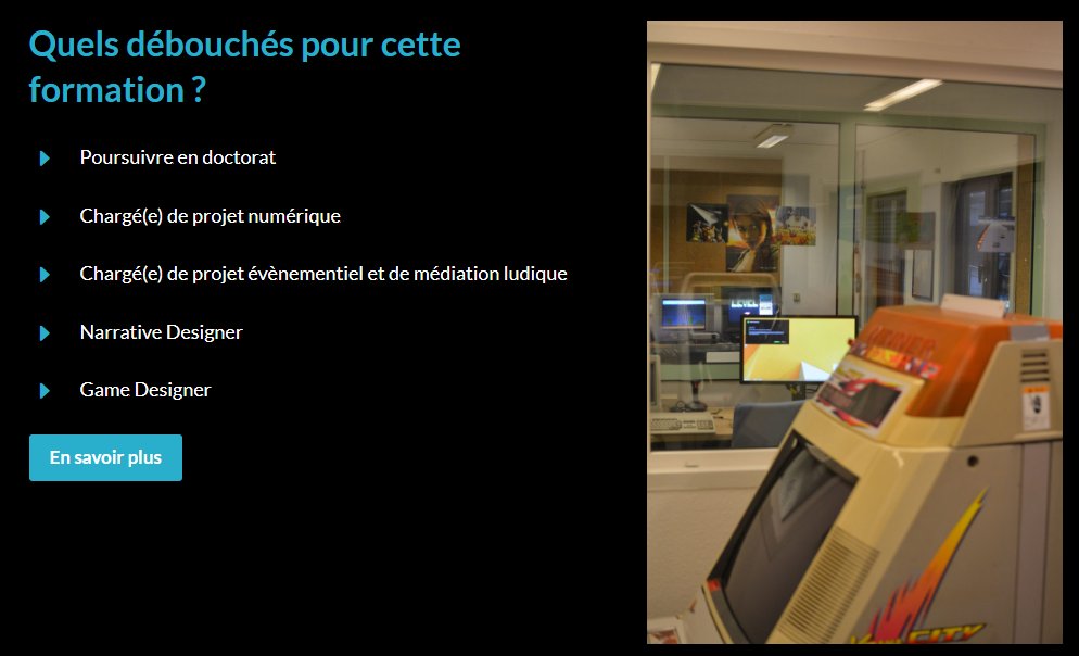 ✨Vous aimeriez faire carrière dans le domaine qui vous passionne ? 🕹 Le parcours Conception de Dispositifs Ludiques du #MasterAMINJ ouvre la voie à des débouchés professionnels stimulants. Rendez-vous sur le site internet pour en savoir plus : master-crea-numerique.fr/parcours-creat…