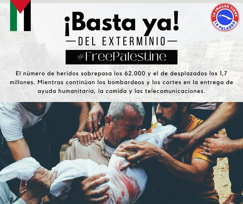#FreePalestine 🇵🇸 
Los trabajadores del @IcsCuba como toda #Cuba  reclamamos el cese inmediato de la agresión israelí contra la Franja de Gaza. 

#CubaPorLaPaz #SindicatoICS
