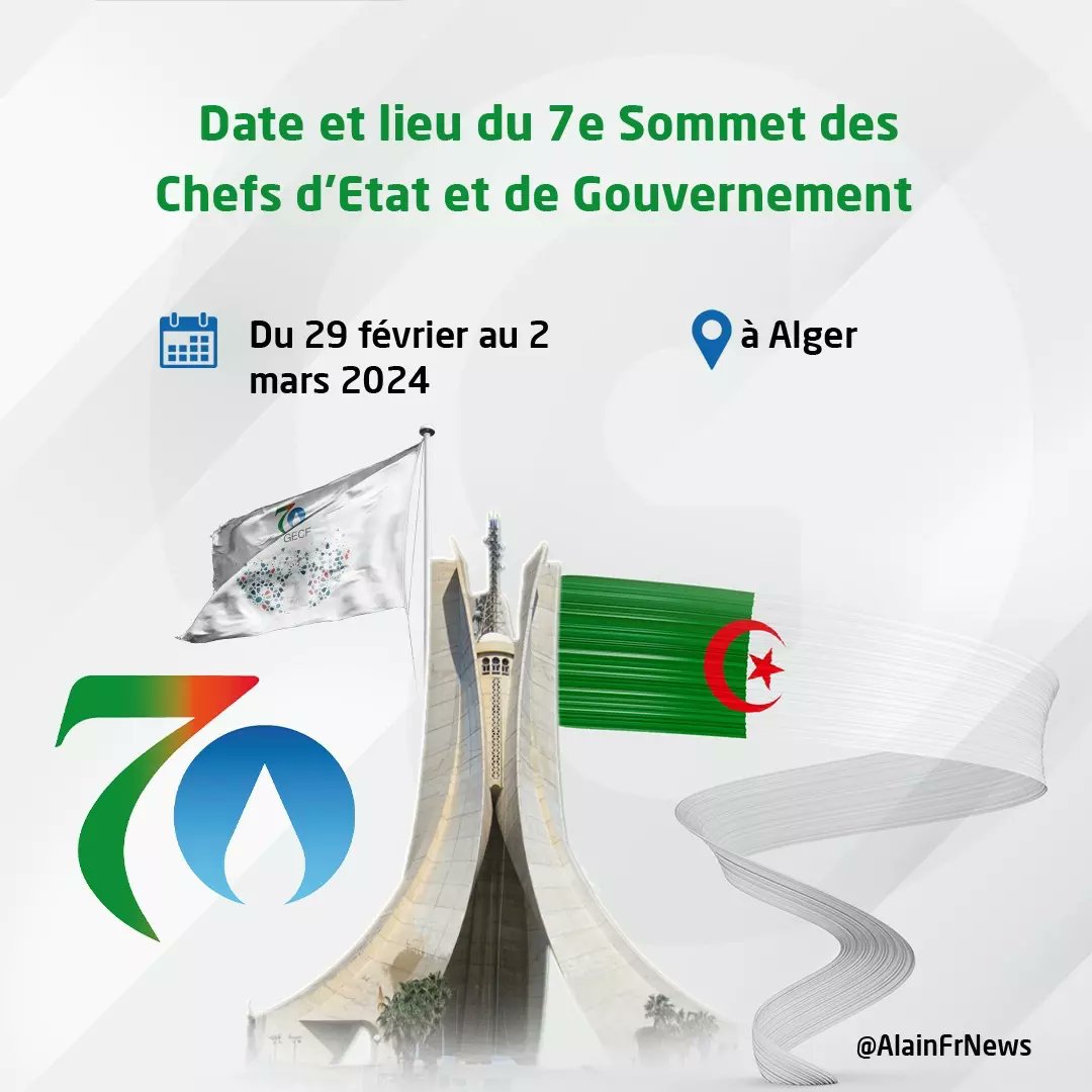 AlainFrNews's tweet photo. Sommet #GEFC: ce que l'on sait sur le Forum des principaux exportateurs de #gaz dans le monde

#Algerie
#TesYeuxSurLeMonde https://t.co/JAFOXJrgVa