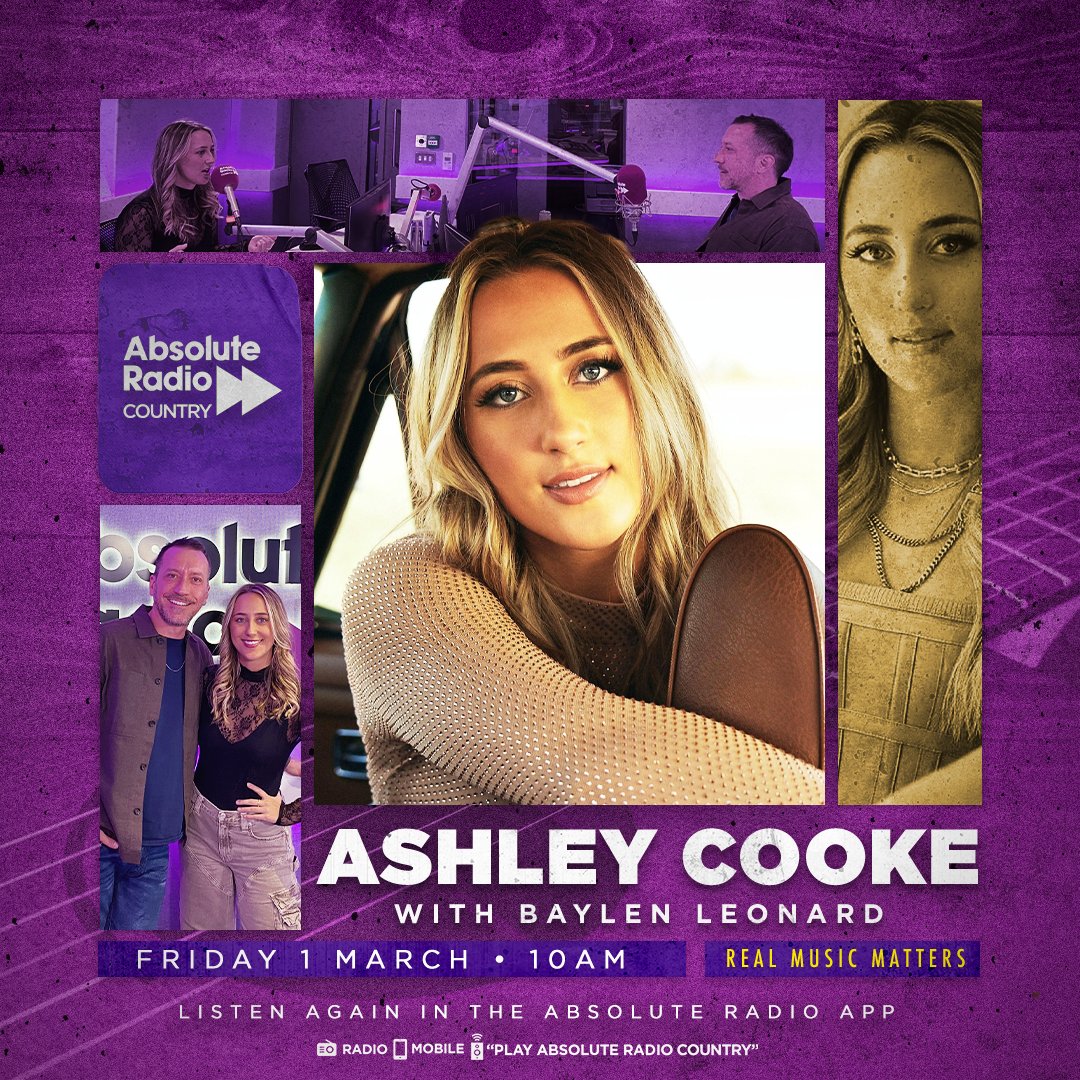Spend your Friday morning with @HeyBaylen as he catches up with @theashleycooke. They'll be talking all about Ashley's time in the UK, opening up for @JordanCWDavis and her dream collaborations. Listen from 10am or catch-up: 👉bit.ly/AbsoluteRadioC…