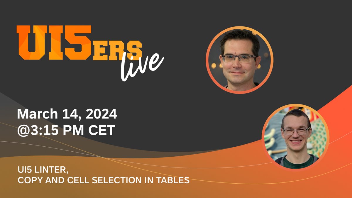 Discover the latest in #Openui5 development on March 14, 15:15-16:00 with Merlin and Jens! 🛠️ Explore the new UI5 linter for app readiness and learn how to enhance your UI5 tables. #SAPOpenSource @OpenUI5 Check out the link for registration. 🔗 sap.to/6010XKgTQ.